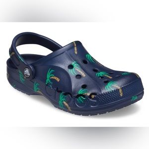 New Baya CROCS Navy Palm tree size 8W/6M Tropical Beach